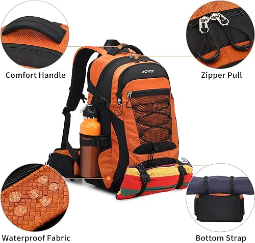 Miniatura 10 de Mochila de senderismo de 40 L, impermeable, ligera, para viajes, deportes, camping, para hombres y mujeres