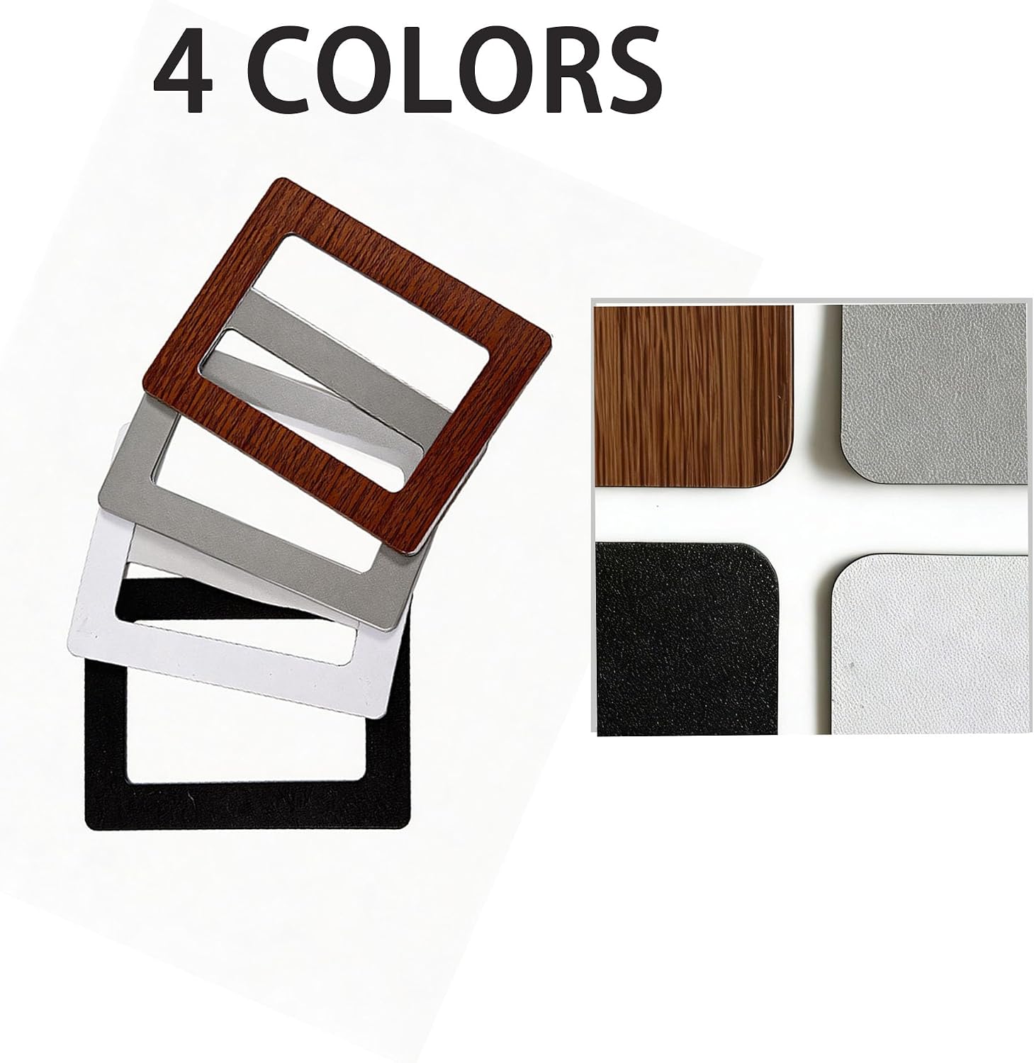 4 Pack 3.5x5 Magnetic Picture Frame for Refrigerator, Magnetic Photo Frames Photo Frames for Fridge, Locker, and Wall - Includes Black, Brown, White, Grey