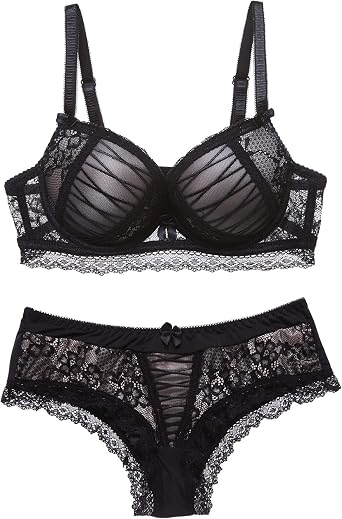 Swbreety Womens Push Up Bra and Panty Set Sexy Lace Lingerie Set Underwire Bra and Panties