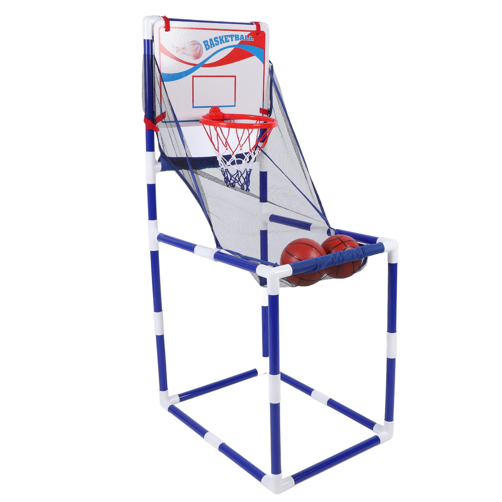 Juego de Aro de Baloncesto para Niños, Juego de Deportes de Interior y Exterior de Ajustable, Montaje de Bricolaje Seguro para Niños con Tamaño de 17,3x23,6x55,1 PU