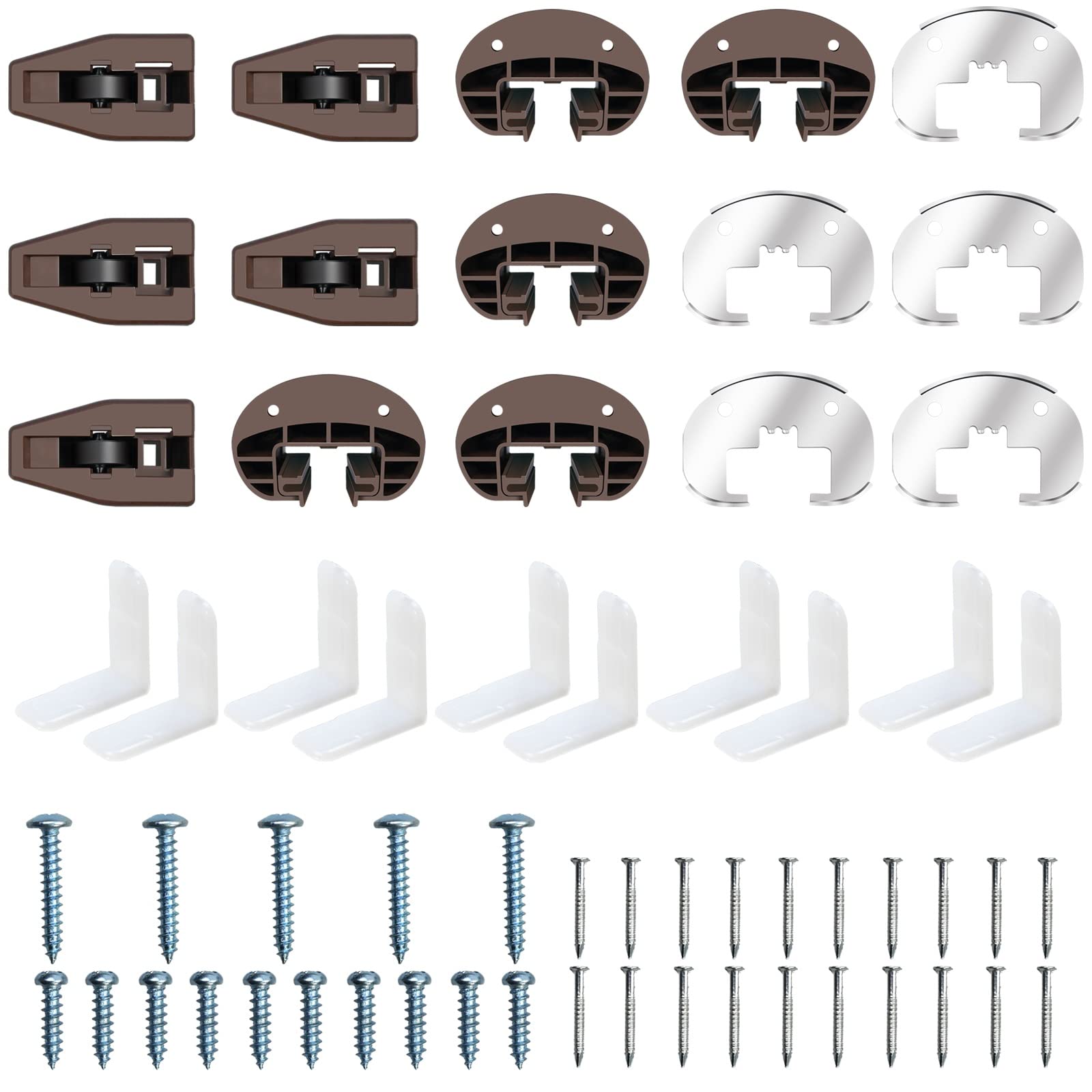 Rite-Trak II Replacement 5 Sets Drawer Guide Kit, Enhanced Commercial Slide Style Drawers Compatible with Kenlin Rite-Trak II Model #168 with Metal Black Plate and Drawer Stop with Roller