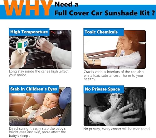 Miniatura 8 de Kathaobai Parasol para ajuste personalizado Nissan Rogue 2021-2023 protector de parasol plegable para parabrisas bloquea los rayos UV y la