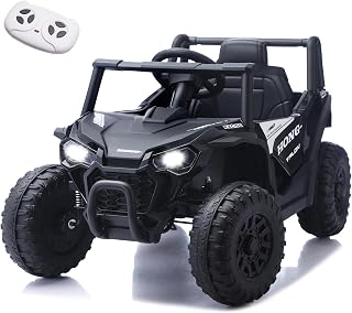 2025 Ride on UTV, 12V Battery Powered Electric Vehicle Toy, Kids Off-Road Buggy UTV Ride On Toys,Electric Ride Toy,2 Speed(Black)