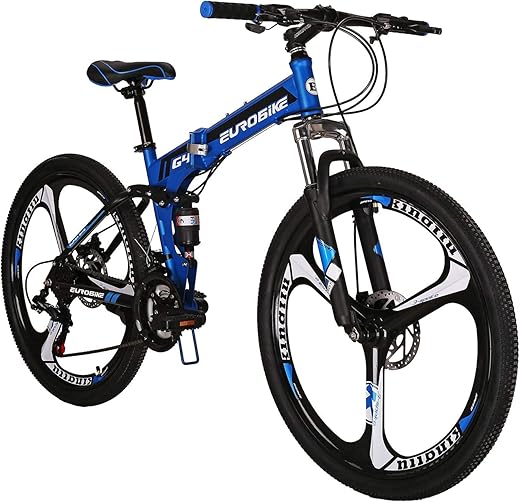 EUROBIKE OBK G4/G6 26" Full Suspension Folding Mountain Bike 21 Speed Bicycle Men or Women MTB Foldable Frame