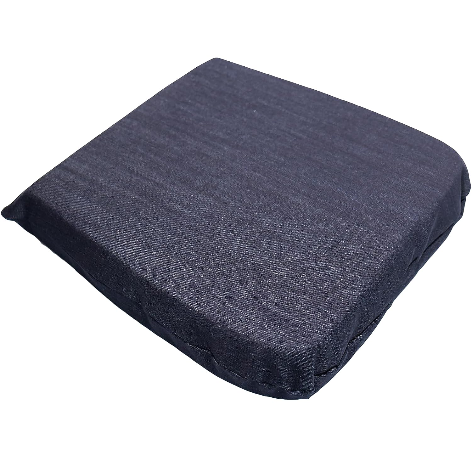 ORGANIC TEXTILES Organic Seat Cushion - 2" Medium Firm Latex with Dark Blue Cotton Cover - GOLS/GOTS Certified - Back Tailbone Pressure Relief Support, Office Chair, Gym Bleacher Seats, Car