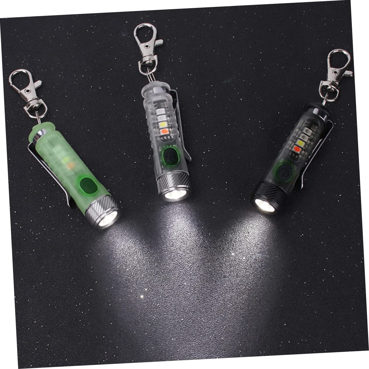 BESPORTBLE 4pezzi Mini Torcia Ricaricabile Led Portachiavi Leggera e Compatta Modalità Di Illuminazione Per Esterni Per Campeggio e Attività All Aperto