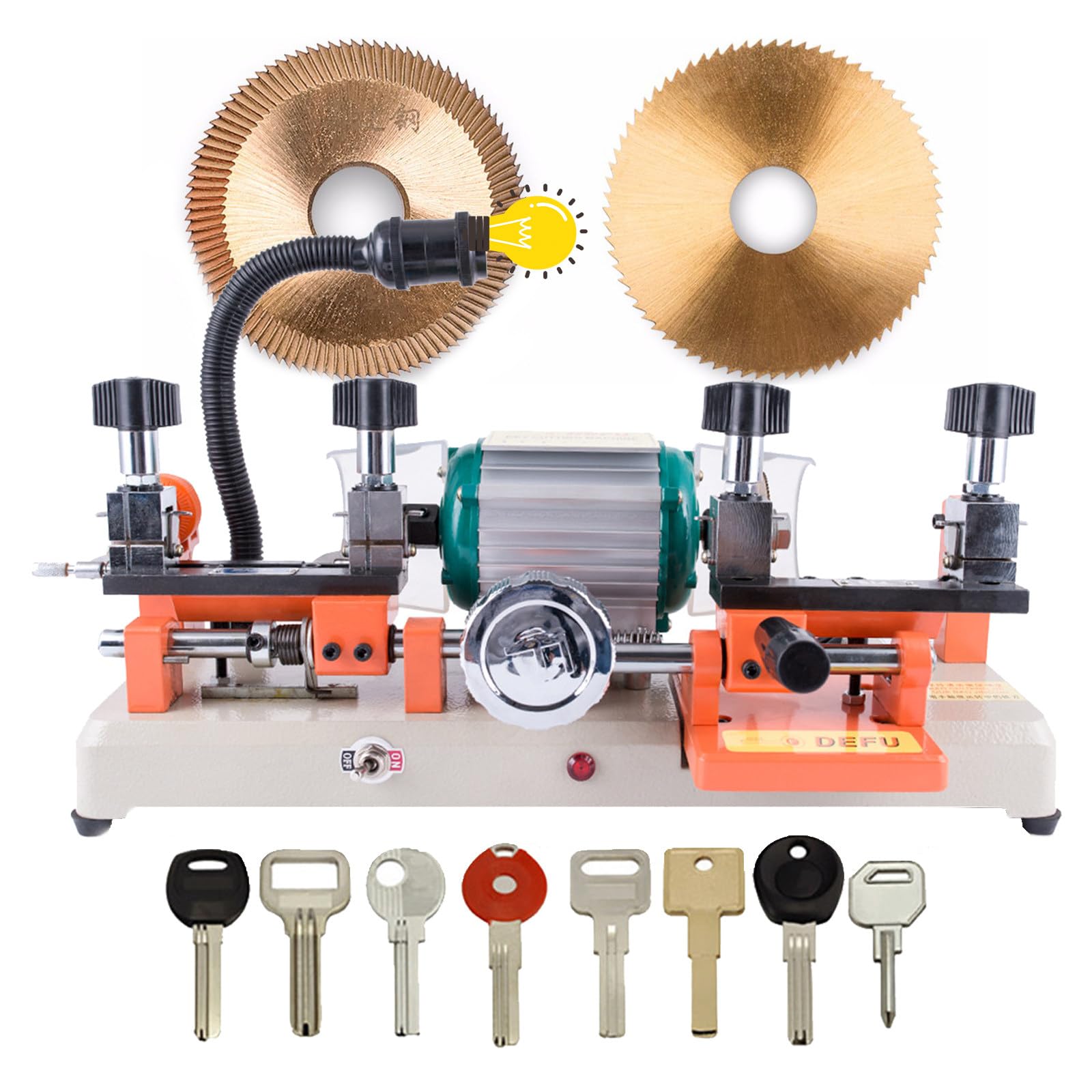 120W Horizontal Key Cutting Machine(238BS), Multifunctional Double Head Key Copy Machine, Hand Wheel Key Copy Tool, for Door and Car Lock Key Copy Duplicating Equipment