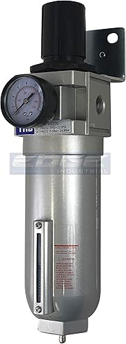 3/4" NPT Regulador de presión de aire de alto flujo y filtro de partículas COMBO de trampa de agua para compresores de aire comprimido