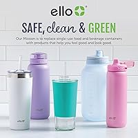 Vista 9 de Ello Oasis - Vaso para niños de 410 ml de acero inoxidable con asa y pajita retráctil, 100% a prueba de fugas, de doble pared con aislamiento al