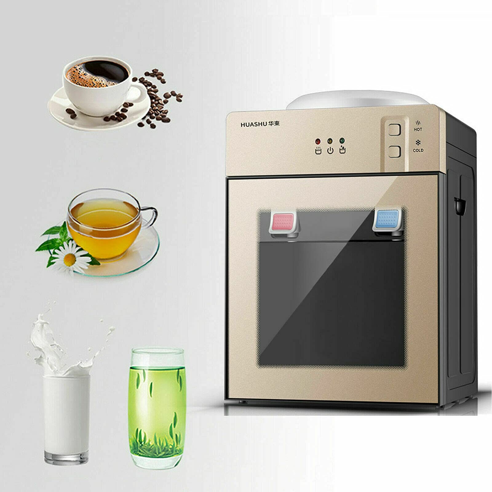 Water Dispenser Countertop Top Loading Water Cooler Dispenser Hot & Cold Water Dispenser Automatic Drinking Machine for Home Office Tea Bar Use
