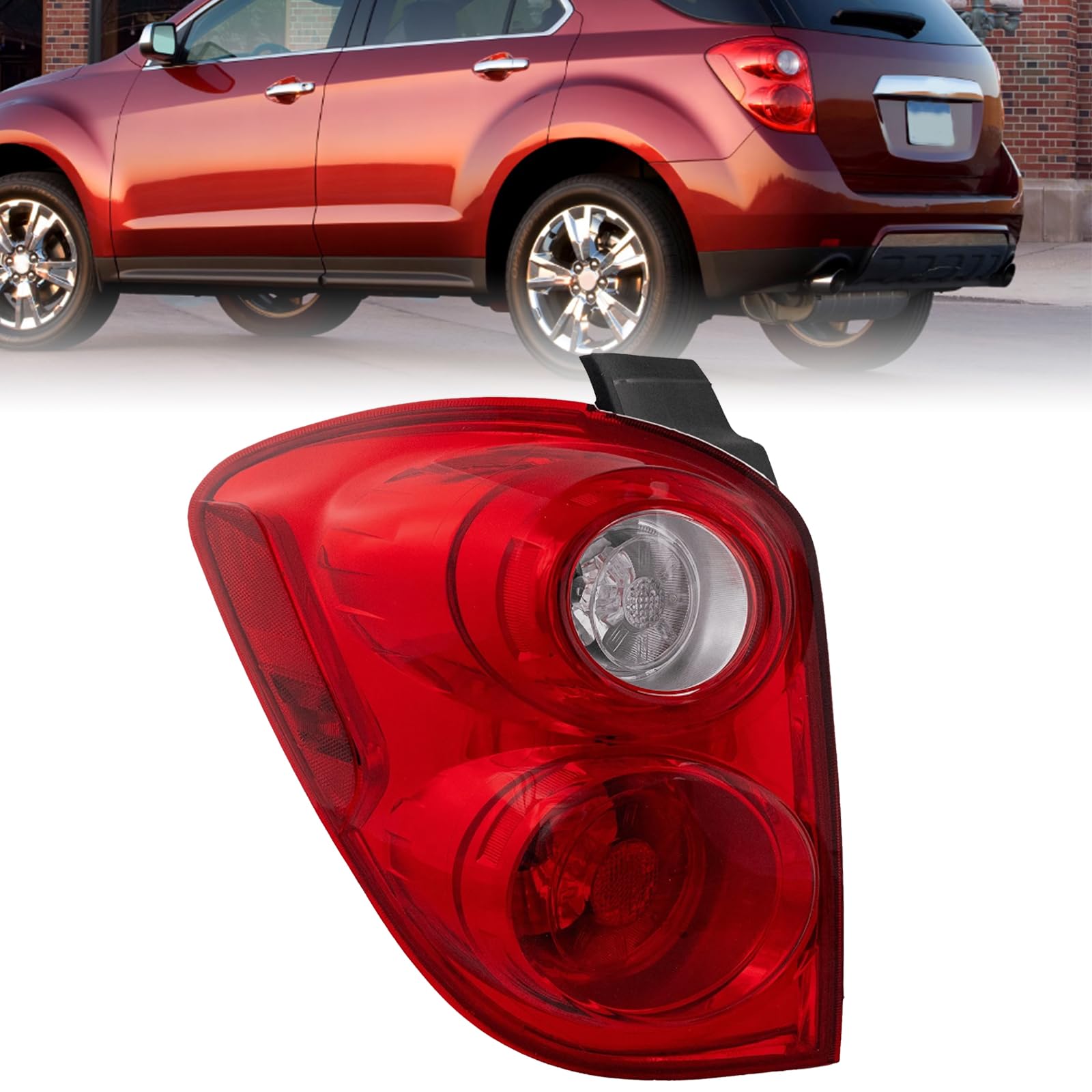 Rear Bumper Tail Lights Fit for 2010-2015 Chevy Equinox LH Replacement Brake Lights Red Brake Lamps with Bulbs and Harnesses
