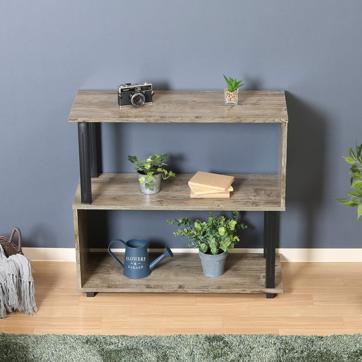 Amazon｜不二貿易 オープンラック ディスプレイラック 2段 幅80cm 高さ