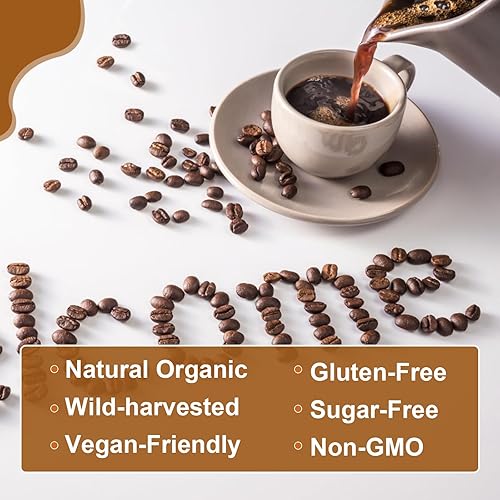 Miniatura 4 de 2Pack Café de Hongos - Polvo de Hongos Melena de León Arabica Café Instantáneo con Melena de León, Reishi, Chaga, Cordyceps y Cola de Pavo -