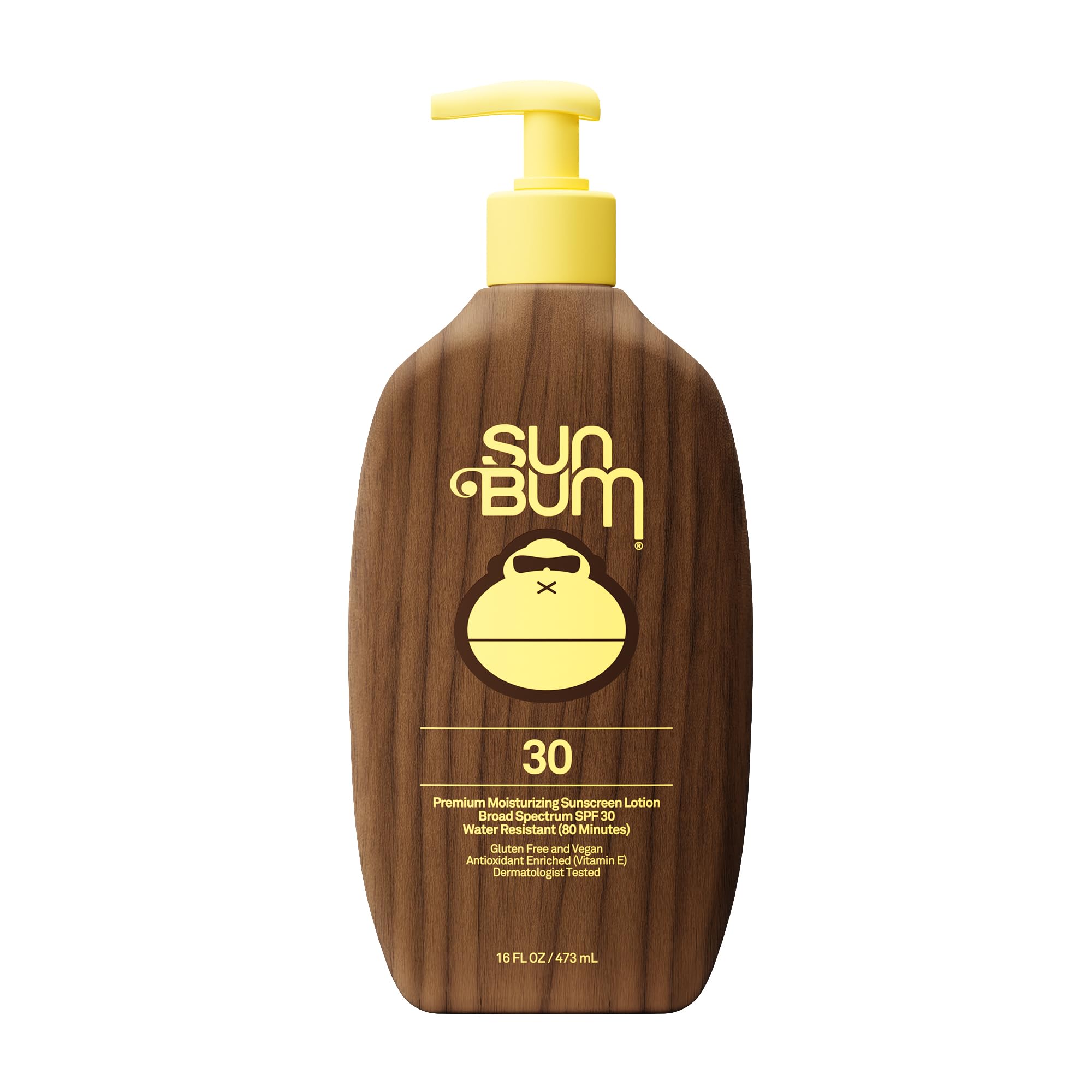 Sun Bum Original SPF 30 Sunscreen Body Lotion - Broad Spectrum Moisturizing Sunscreen with Vitamin E - Hawaii 104 Act Compliant (Made Without Octinoxate & Oxybenzone) - 16 oz, SPF 30, 16 Fl Oz (Pack of 1)