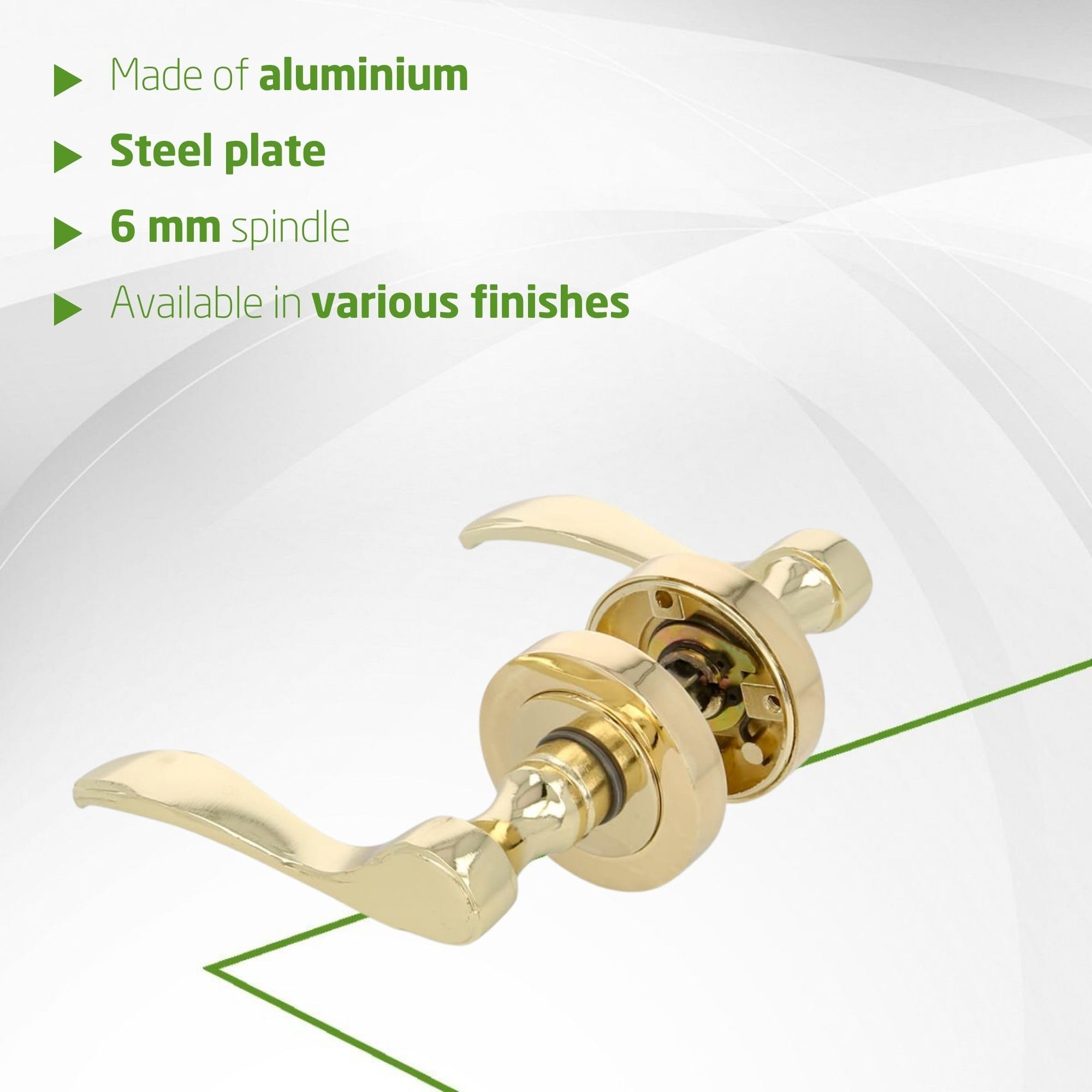 Amig - Door Handle Set including Handle and Rosette - Model Yaltarz - Made of Painted Brass Steel - Dimensions: 52 mm - 6 mm Square Pin - Image 3