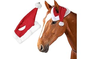 Horse Santa Hat, Festive One-Ear Christmas Cap