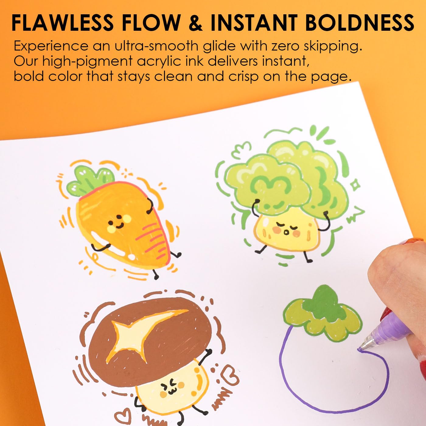 Grabie 12Colors Acrylic Gel Pens&Coloring Book, Medium Point Colored Gel Pens, Acrylic Gel Ink Pen Assorted Colored for Drawing, Note Taking, Bold&Bright Coloring Kit, Set of 12 (): Sugar Rush Colors