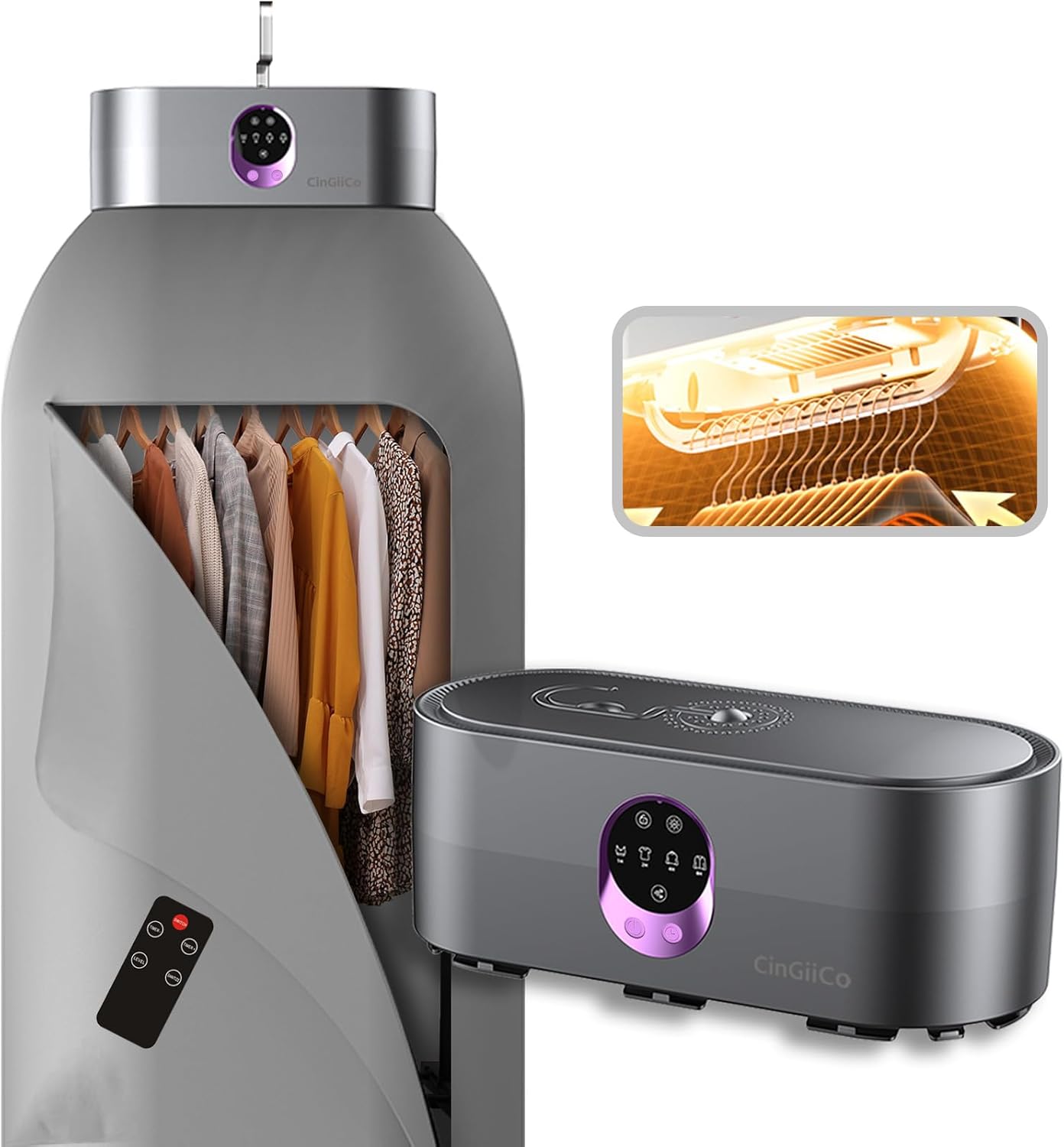 Portable Clothes Dryer with Timer and Remote