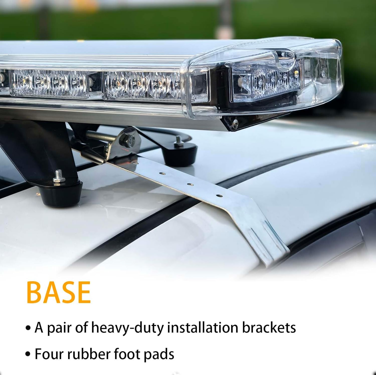 Amber White 47" 88W COB Light Box Amber Bar Light, Emergency Warning Flashing Bar Roof Enforcement Hazard Flashing
