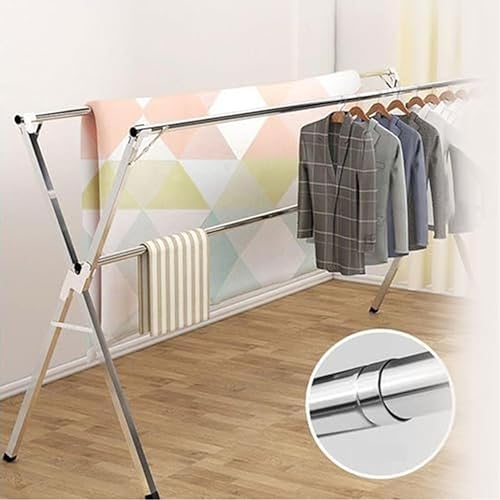 Miniatura 5 de Solución de secado que ahorra espacio, estante ajustable de acero inoxidable, diseño plegable de alta resistencia para apartamentos y hogares (94