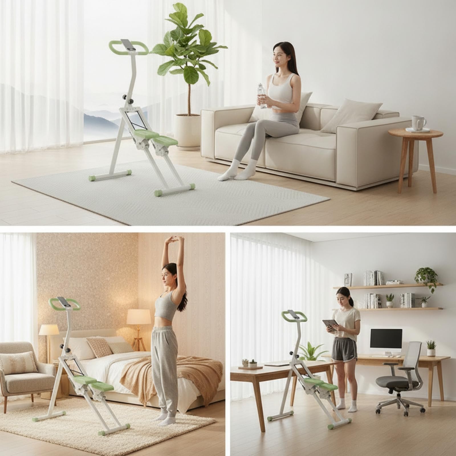 Stepper Verticale con Manubrio Stabile Stepper con Manubrio Robusto Saliscale per Sportivi in Casa, Principianti, Appartamento