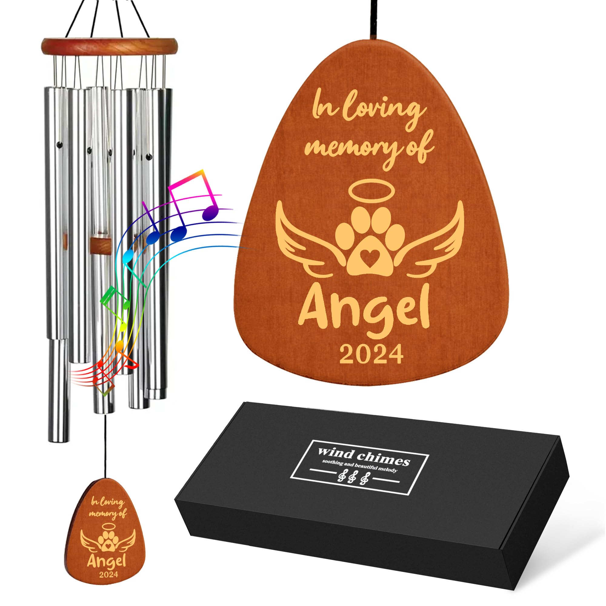 Personalized Dog Memorial Gifts for Loss of Dog, 25.5'' Pet Memorial Gifts for Dogs, Pet Memorial Wind Chimes, Loss of Dogs Sympathy Gift, Pet Passing