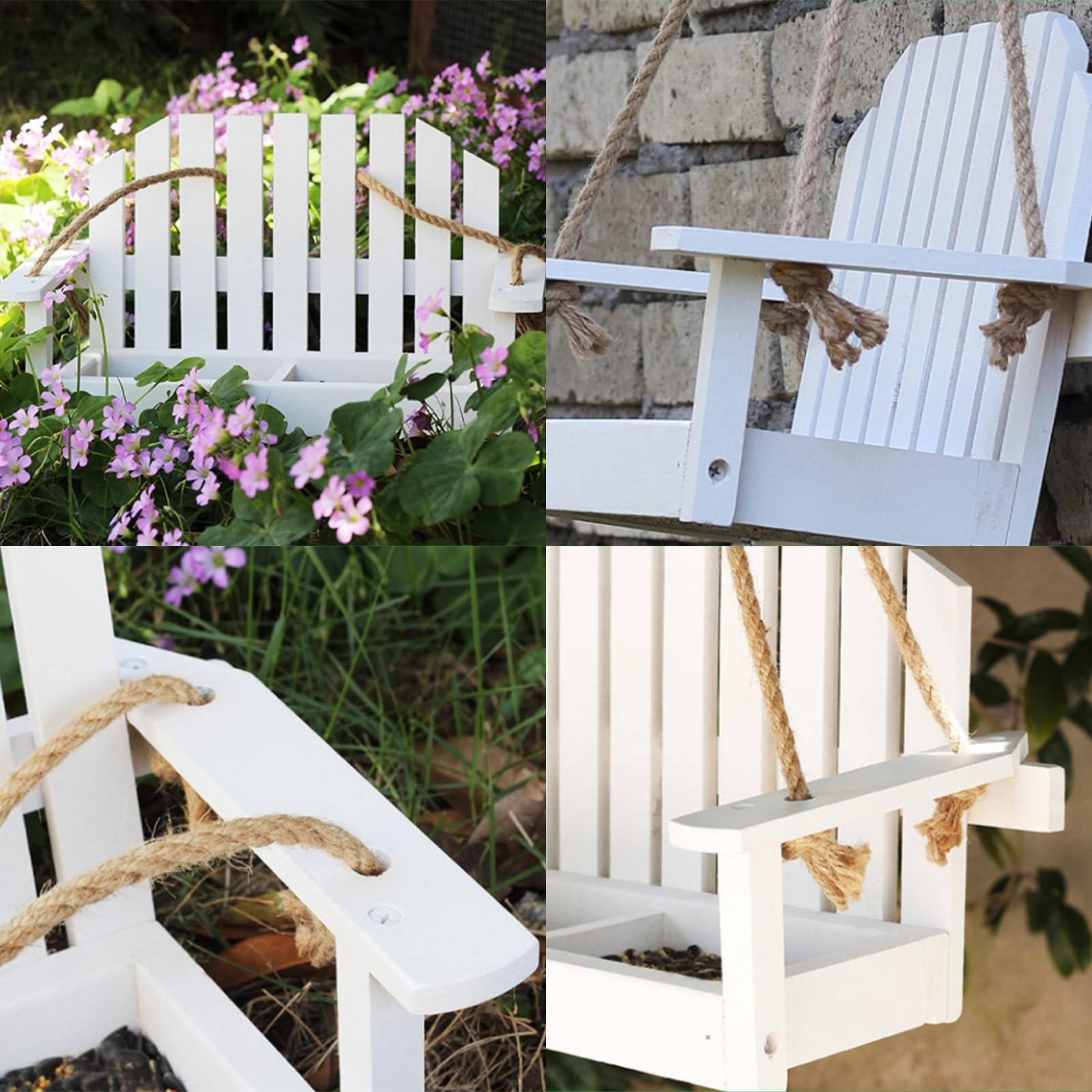 Bird Feeder, Comedero para Pájaros Salvajes Colgante Comedero Pájaros Exterior, Fácil de Llenar y Limpiar, Diseño Tipo Banco, Gran Capacidad, para Jardines y Patios