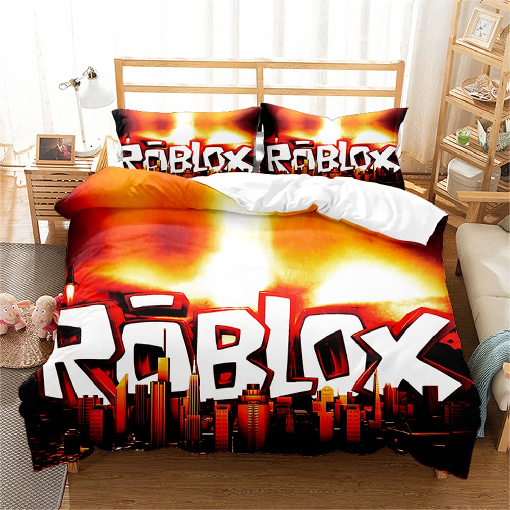 Ste-X Roblox 01 200 Thread Count Single Roblox Duvet Cover Sets 100% Egyptian Cotton Hotel Quality Ultra Soft Anti Allergic Luxury (135X200cm(Single),)