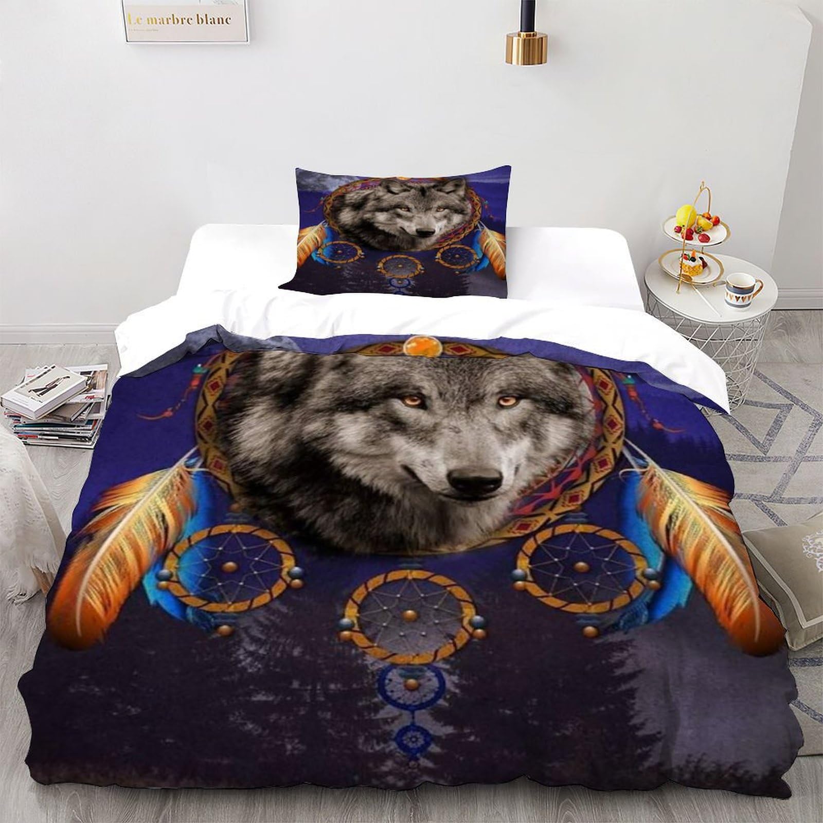Coyote Housse de Couette Microfibre Anti-Glissement Lit Simple
