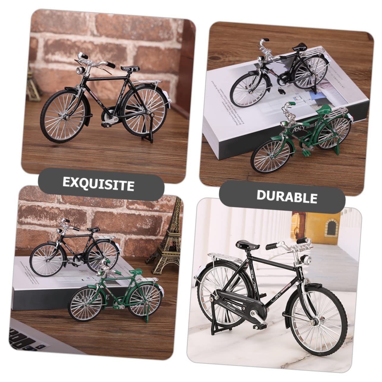 HOOTNEE Vintage Bicycle Home Decor Mini Bike Model Ornament Iron Craft for Office Table