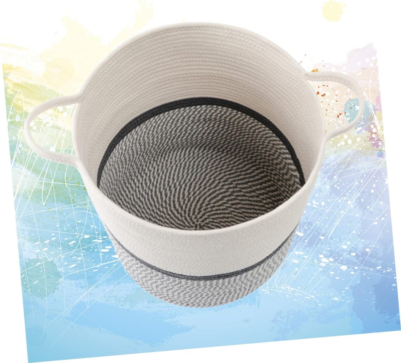 ABOOFAN 1pcs Large Round Cotton Rope Storage Basket for Toys and Sundries Light Grey for Organizing Boy Girl's Items Stylish and Functional Design for Home Storage