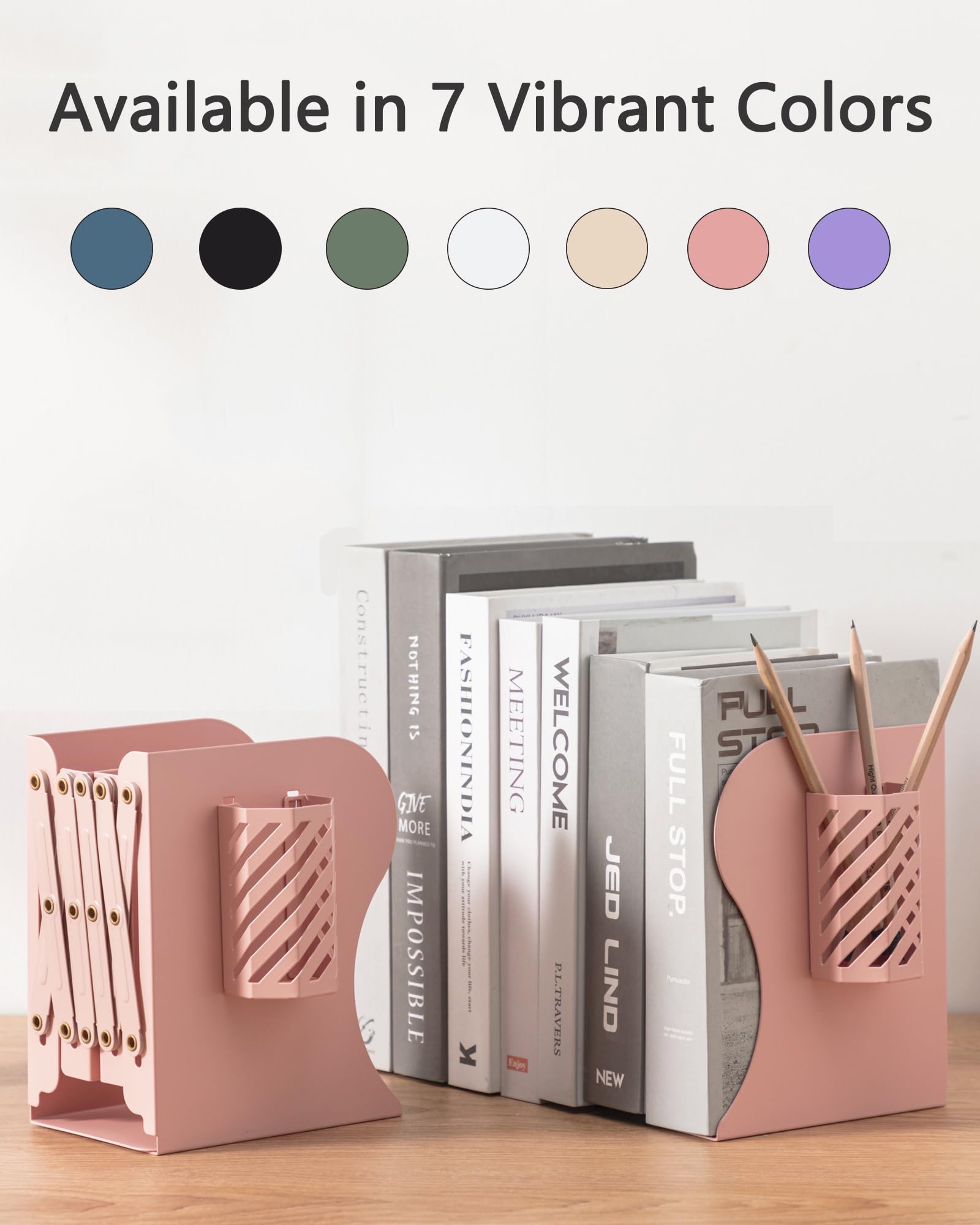 Regulowane podpórki do książek, metalowe końcówki do książek, papieru, czasopism, albumów, DVD, gier, biurka, segregatora, organizer do domu, biura, klasy, biblioteki ze zdejmowanym uchwytem na
