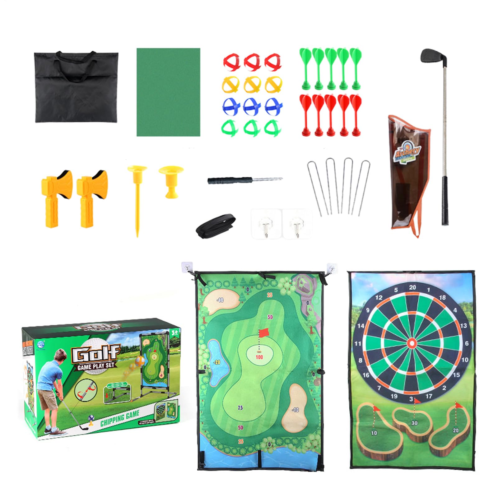 Golf-Dart-Chip-Set, Golfchip-Set, Übungsmatte, präzise Schlagmatte, große Dartboard-Matte