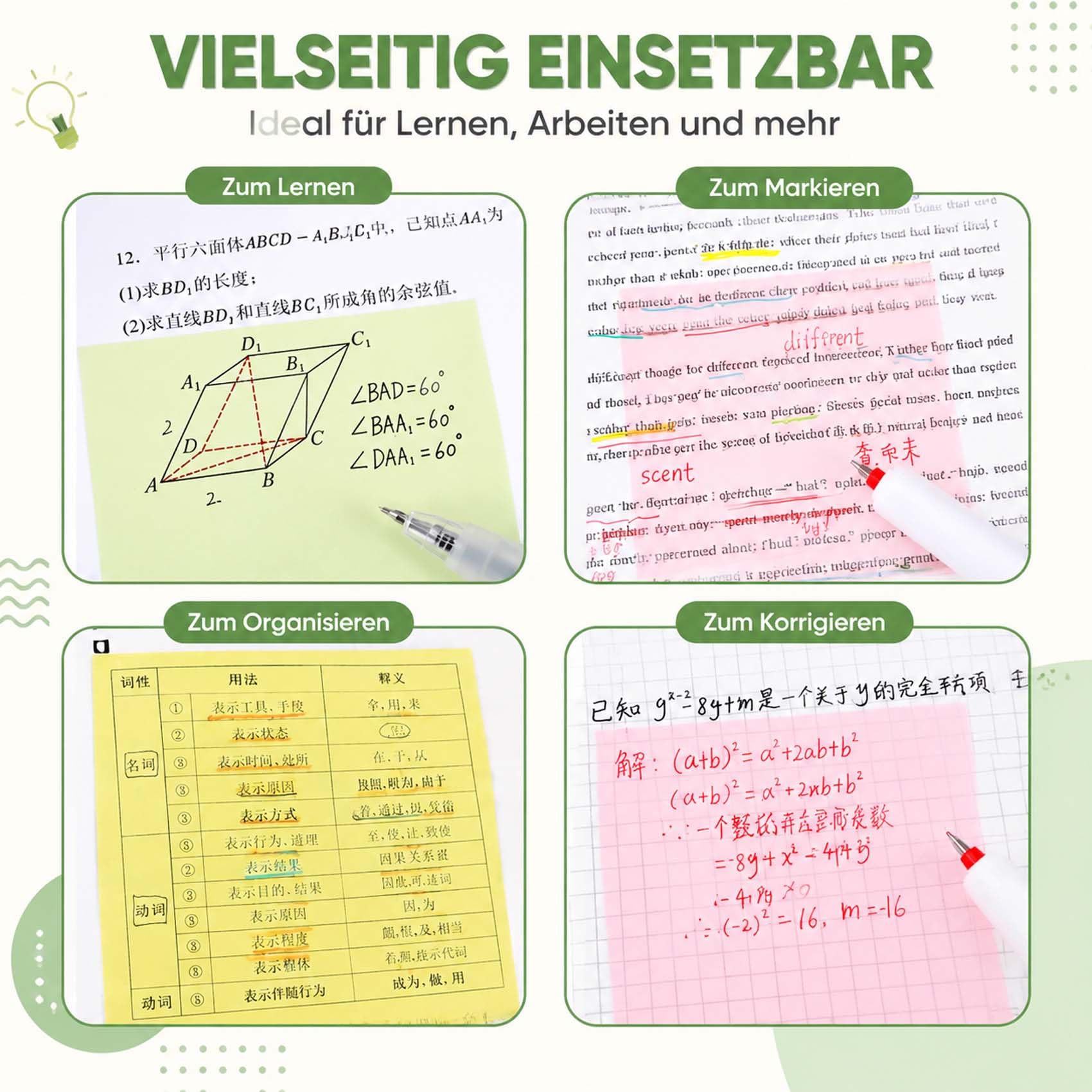 Sparkly Transparent Sticky Notes, 2027 Neu Wiederverwendbare Klebemarker Durchsichtige Klebezettel mit Glitzereffekt, Abziehbare Memo Tabs für Bücher, Planer, Schule und Büro (12 PCS)