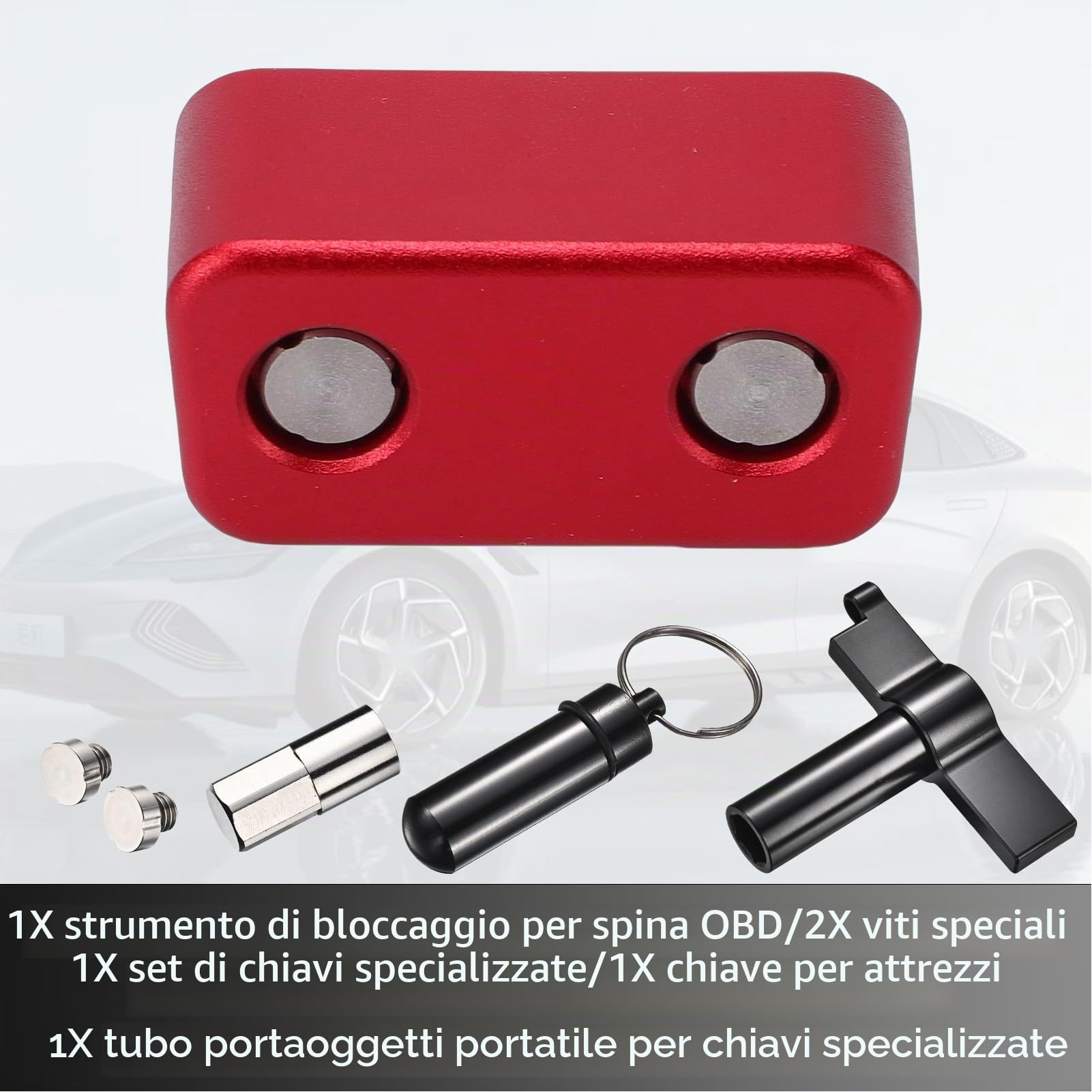 Blocco Porta OBD2, Protezione Antifurto in Metallo Interfaccia OBD fideiussione con Strumento di Rimozione Dedicato, per Auto SUV Camion