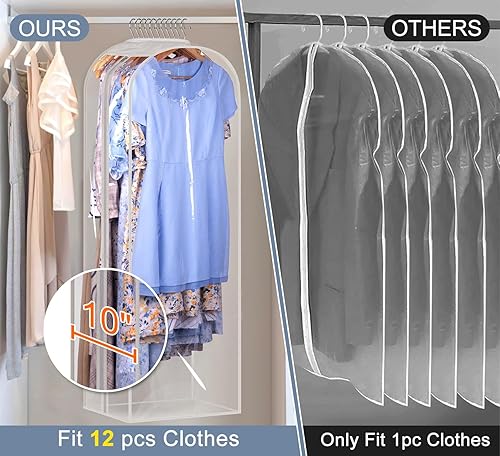 Miniatura 2 de Sleeping Lamb Gussetes - Bolsas transparentes de 10 pulgadas para colgar ropa, bolsas de vestir de 50 pulgadas para almacenamiento de armario, funda