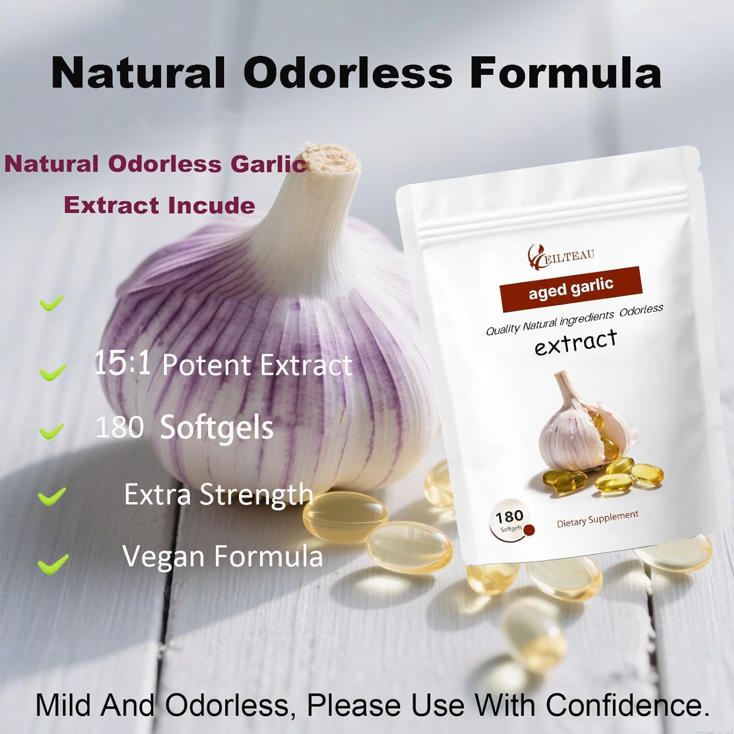 Aged Garlic Extract - Odorless - 180 Softgels | Non-GMO, Gluten-Free | Supports Immune Health (1) — Amazon image 2