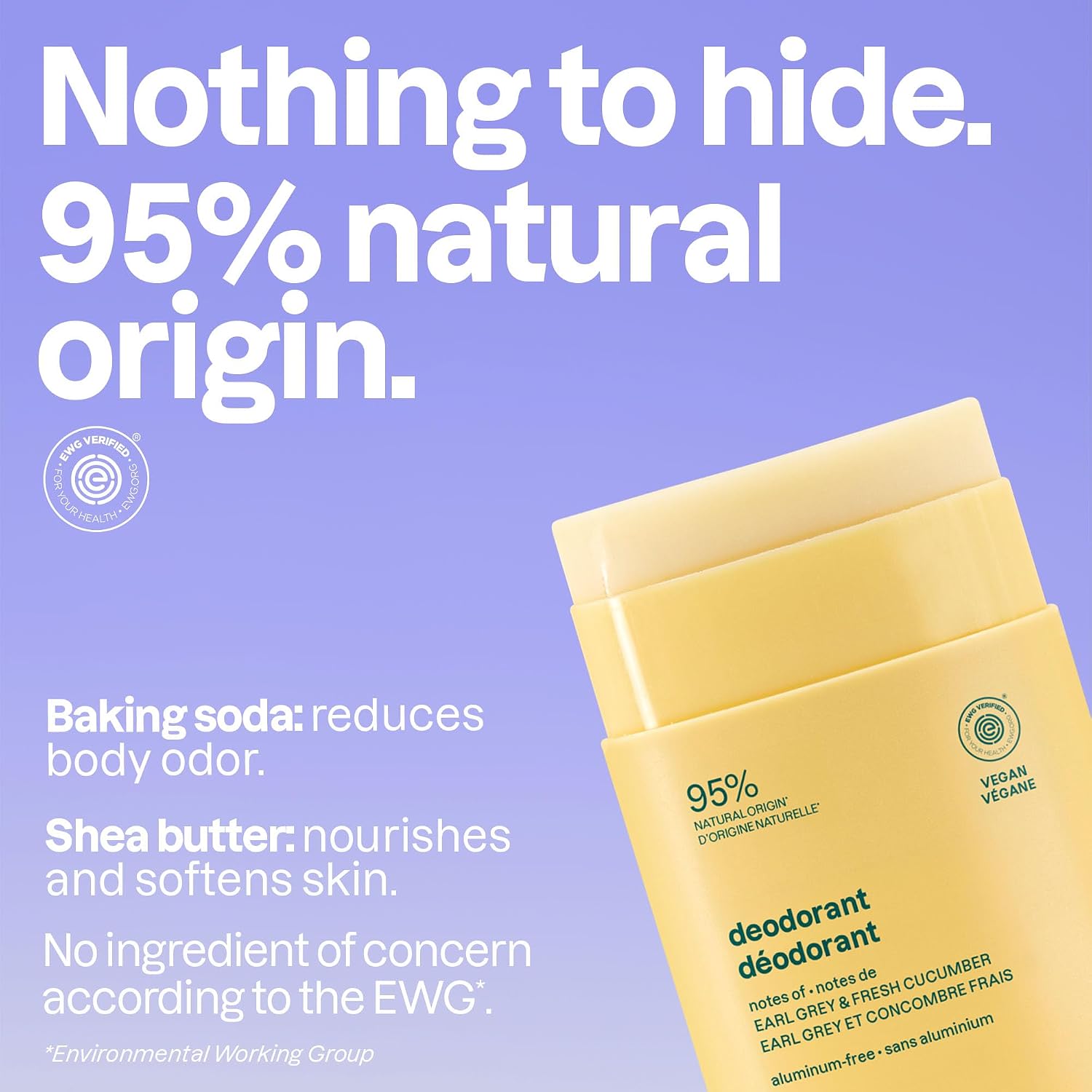 ATTITUDE Aluminum Free Deodorant, Natural Origin Ingredients, EWG Verified, Odor Control With Baking Soda, Twist & Glide, Dermatologically Tested, Vegan, Earl Grey & Fresh Cucumber, 2.64 Oz image 3