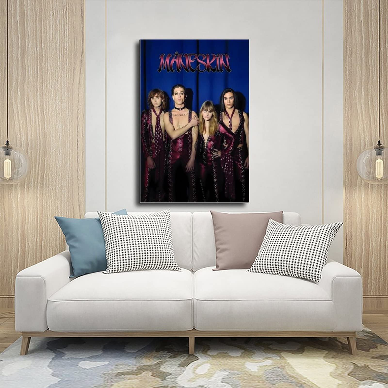 Poster Su Tela Måneskin 60x90 Cm - Decorazione Murale Per Camera Da Letto, Ufficio, Regalo - Senza Cornice