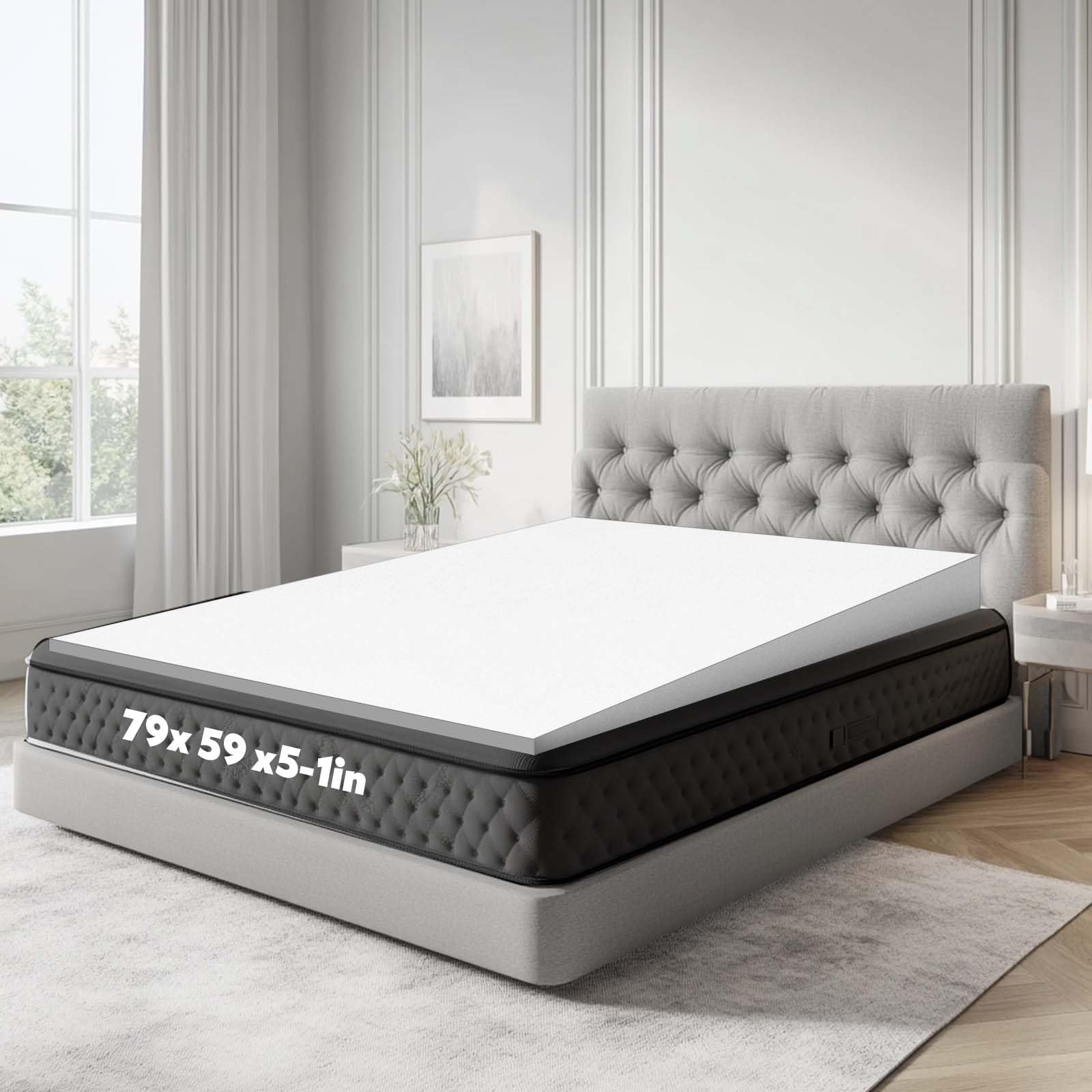 Mattress Wedge, 5 Inch Size Queen Incline Wedge for Acid Reflux Gerd, Neck and Back Pain, Snoring, Adjustable Elevator Under Mattress Topper Support for Bedroom