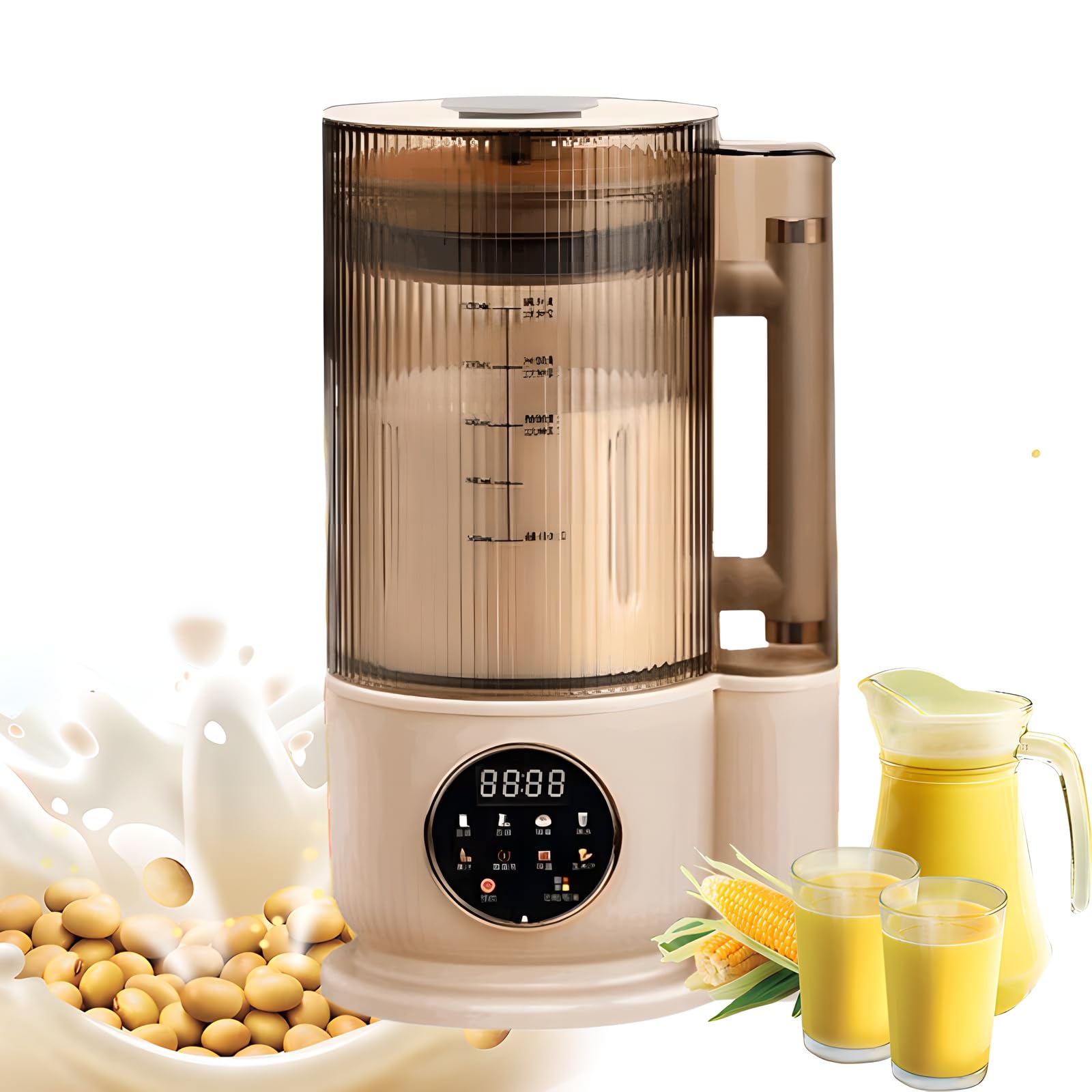 1,5 l automatyczna maszyna do produkcji mleka sojowego | Maszyna do produkcji mleka orzechowego | Maszyna do produkcji mleka roślinnego - 24-godzinny timer + 12-listkowe ostrza + automatyczne
