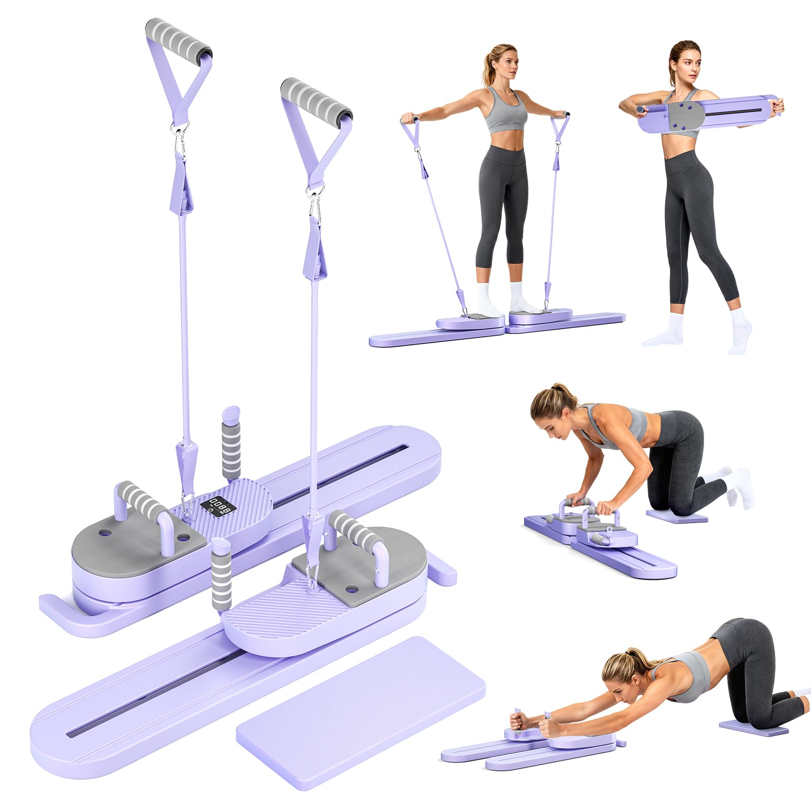 Planche de Pilates Split, LED Reformer Pilates Machine for a Complete Body Workout, Multifunctional Device for Abdominals and Muscle Strengthening at Home