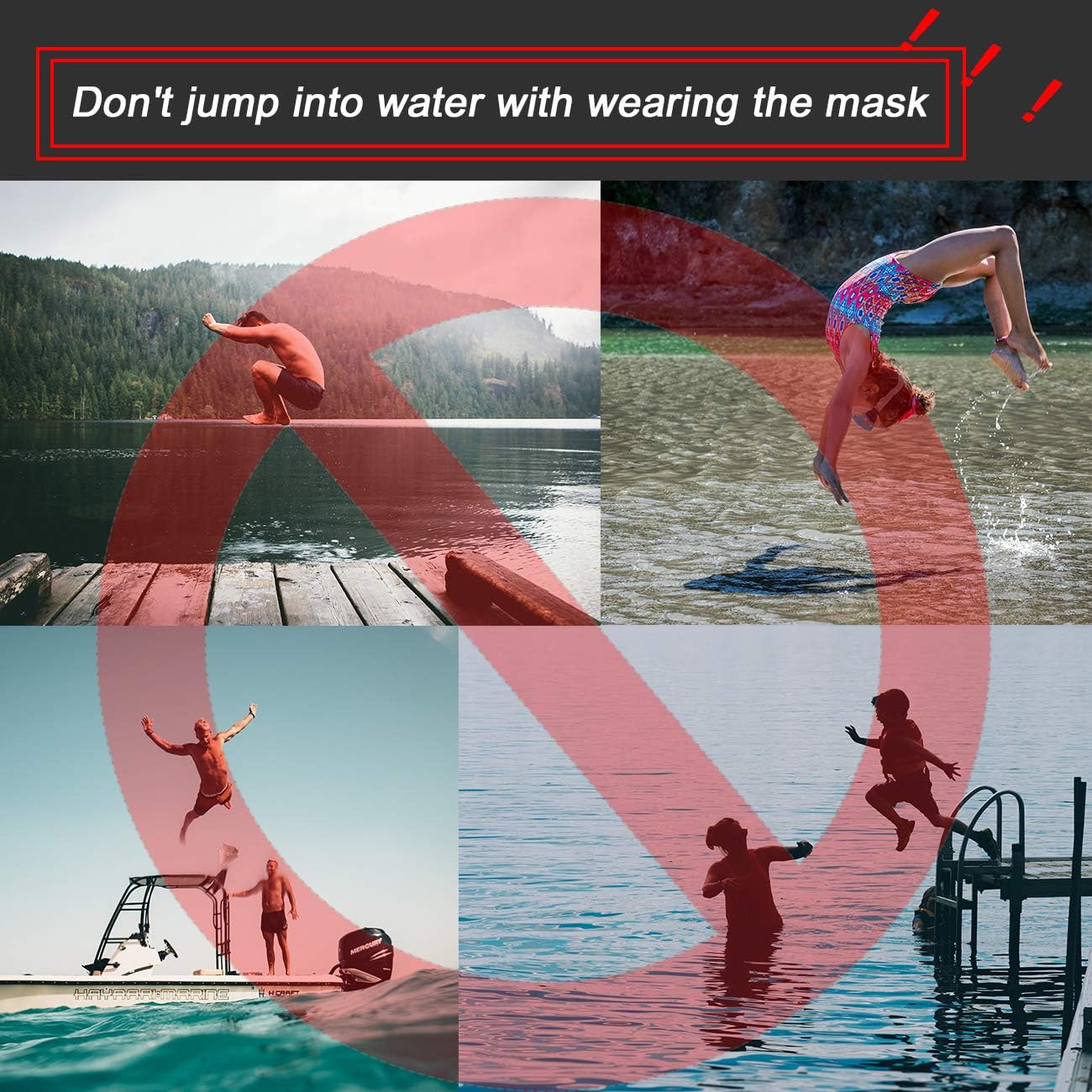 OMGear Diving Mask Snorkeling Gear Kids Adult Snorkel Mask Dive Goggles Silicone Swim Glasses with Nose Cover for Scuba Free Diving Spearfishing Neoprene Strap Cover Impact Resistance (Black) : Sports & Outdoors
