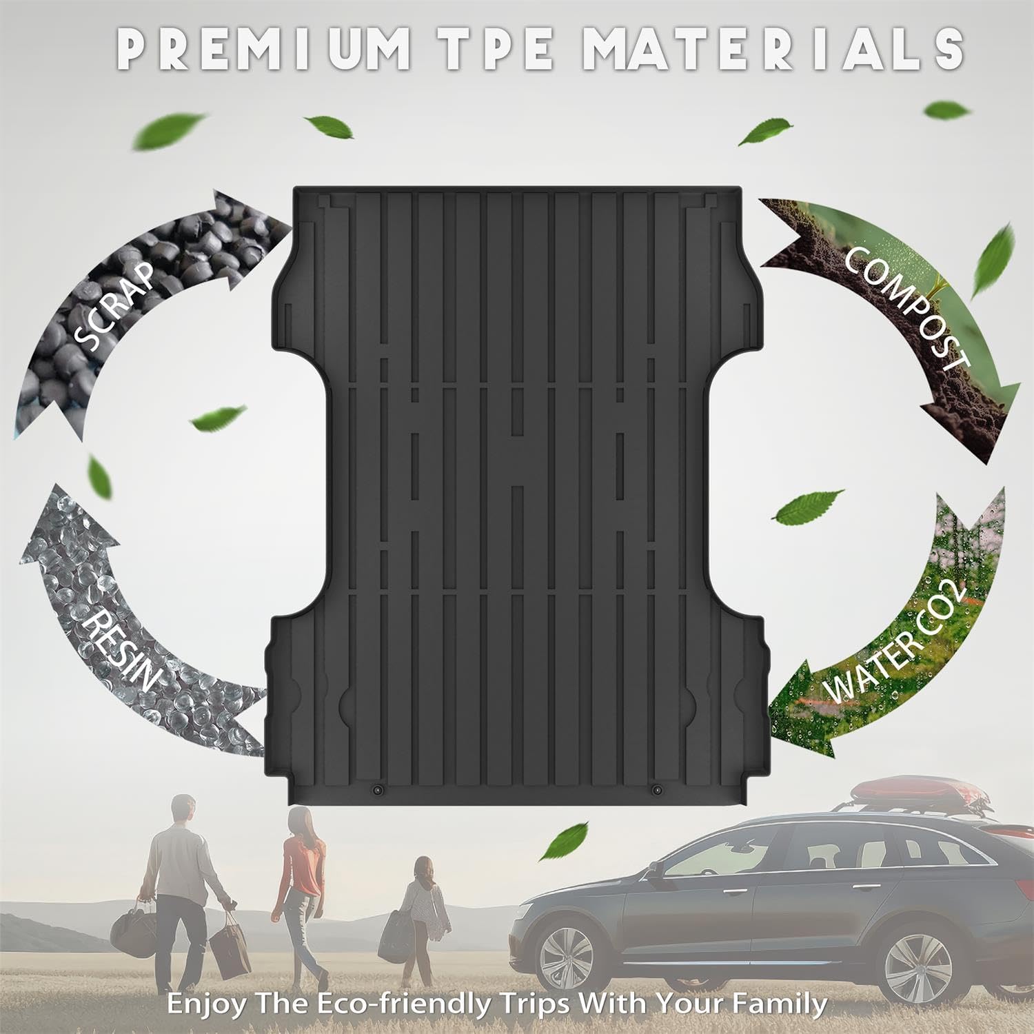 KARPAL Truck Bed Mat for 2017-2026 Ford F250 / F350 / F450 (6.75FT Bed), TPE All Weather Truck Bed Liner Cargo Trunk Accessories Pickup Liner