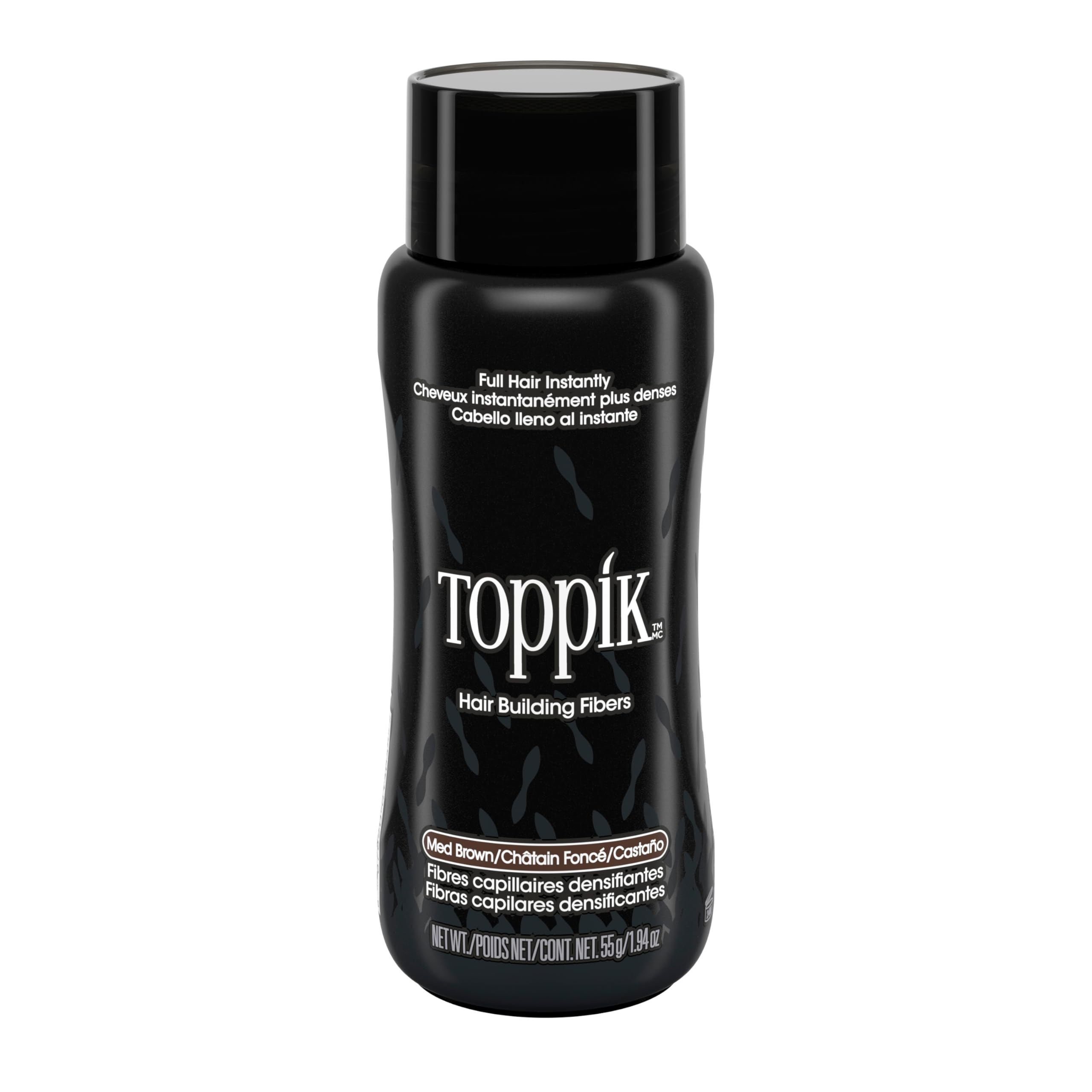 Toppik Hair Building Fibers with Premium Keratin Fibers Conceals Hair Thinning and Hair Loss for Fuller Looking Hair that Gives Completely Natural Look For Men and Women, 55 Grams