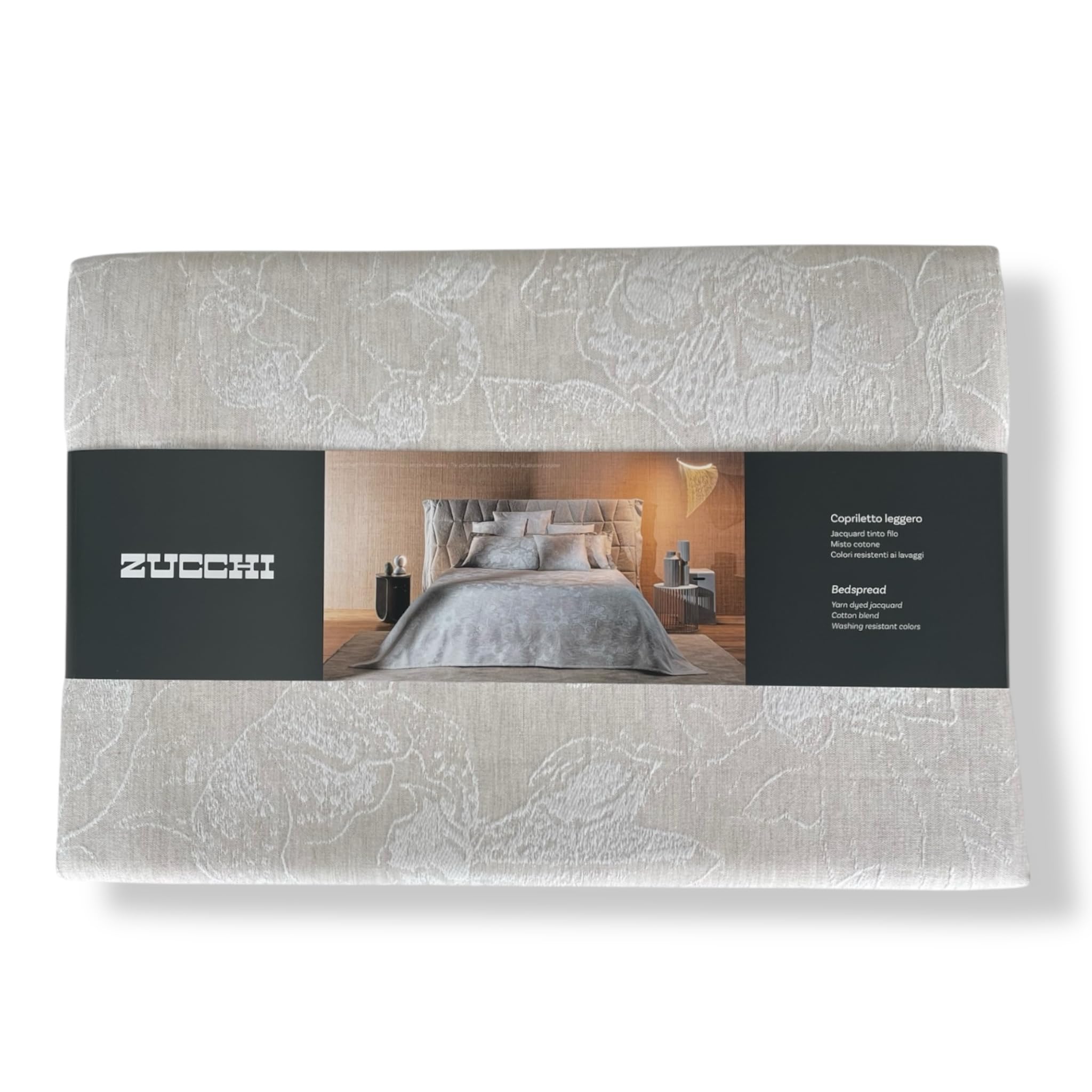 Zucchi Copriletto Leggero Matrimoniale Due Piazze Flow In Tessuto Jacquard cm 260x260 (BEIGE, MATRIMONIALE 260x260)