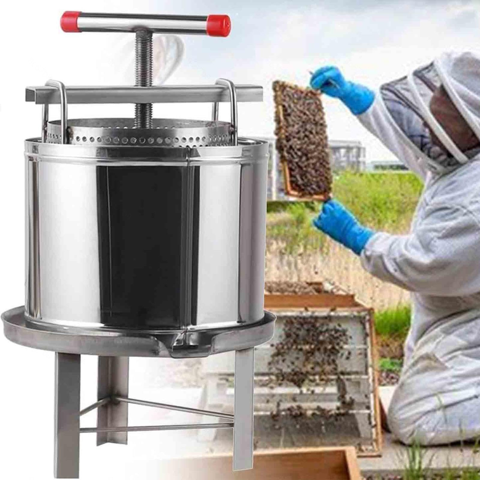 estrattore di miele manuale in acciaio inox pressa manuale per uva manual honey press extractor Attrezzatura apicoltura per Uva Frutta e Verdura Uso Domestico