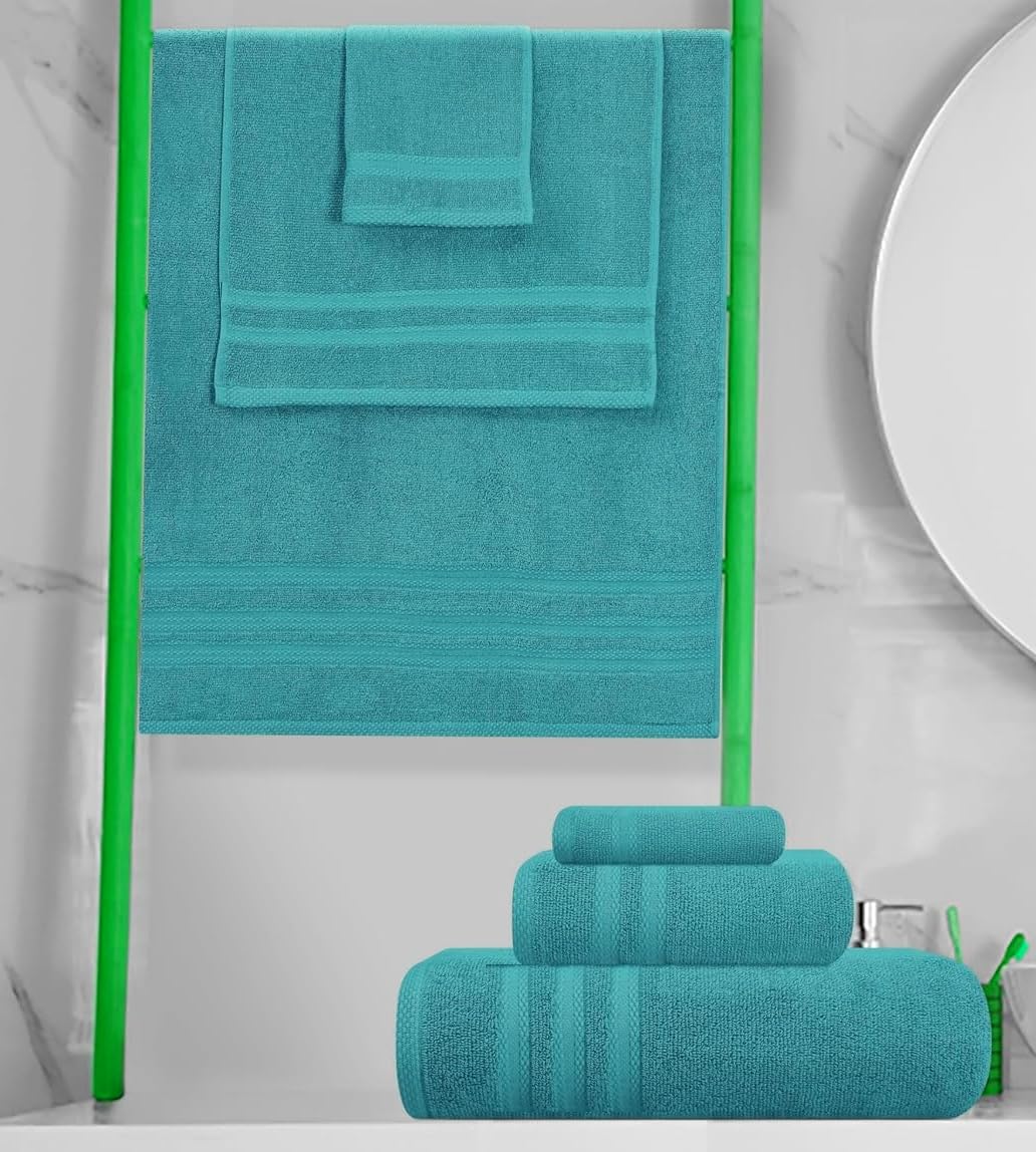 WovenWonder 8 Piece Bale Towel Set 100% Egyptian Cotton 2 Bath Towels, 2 Hand Towels - Image 3