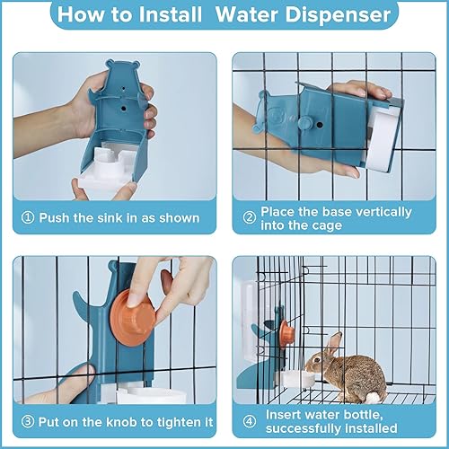 Miniatura 5 de Kenond 17 oz Pet Water Bottle,Guinea Pig No Drip Water Bowl for Cage,Hanging Automatic Gravity Water Dispenser for Small Animals Rabbit Hedgehog