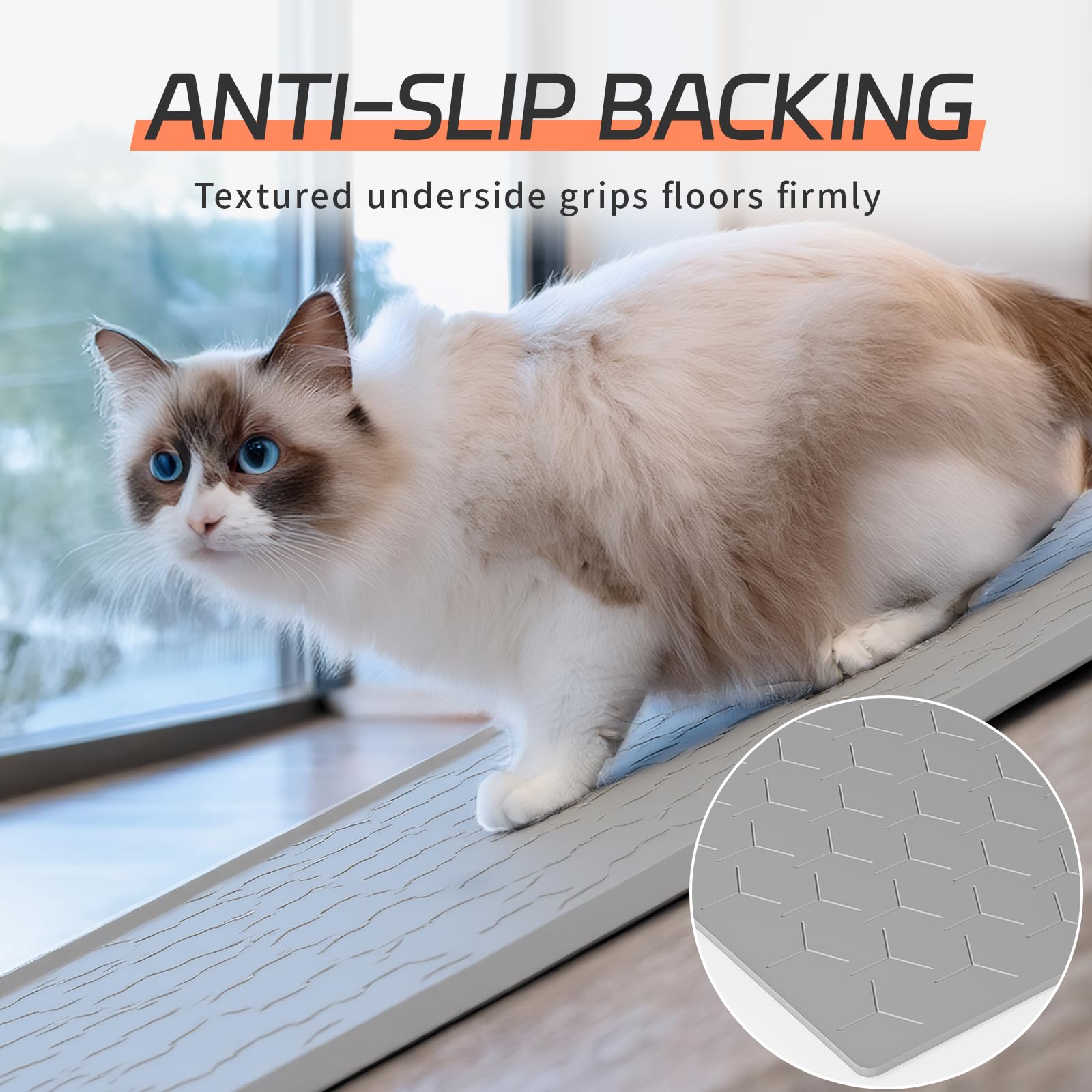 Bulkniu Alfombrilla Grande de Silicona para Arena para Gatos, Impermeable/a Prueba de orina, Reciclaje de Arena, fácil de Limpiar, Suave para Patas de Gatito (22 x 34 Pulgadas, Gris)